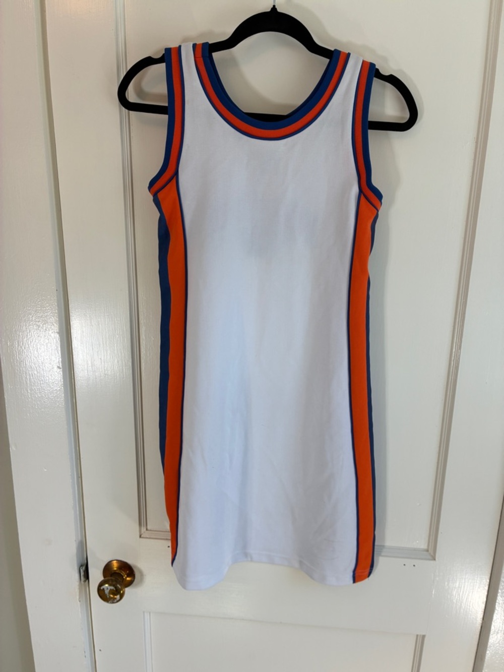 Vintage White NY Knicks Sports Jersey Mini Dress Blue Orange New York - Picture 3 of 10